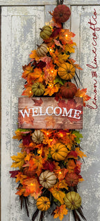 Saw Tooth Fall Swag Doorhanger