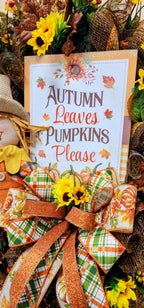 Autumn Pumpkin & Sunflower Wreath