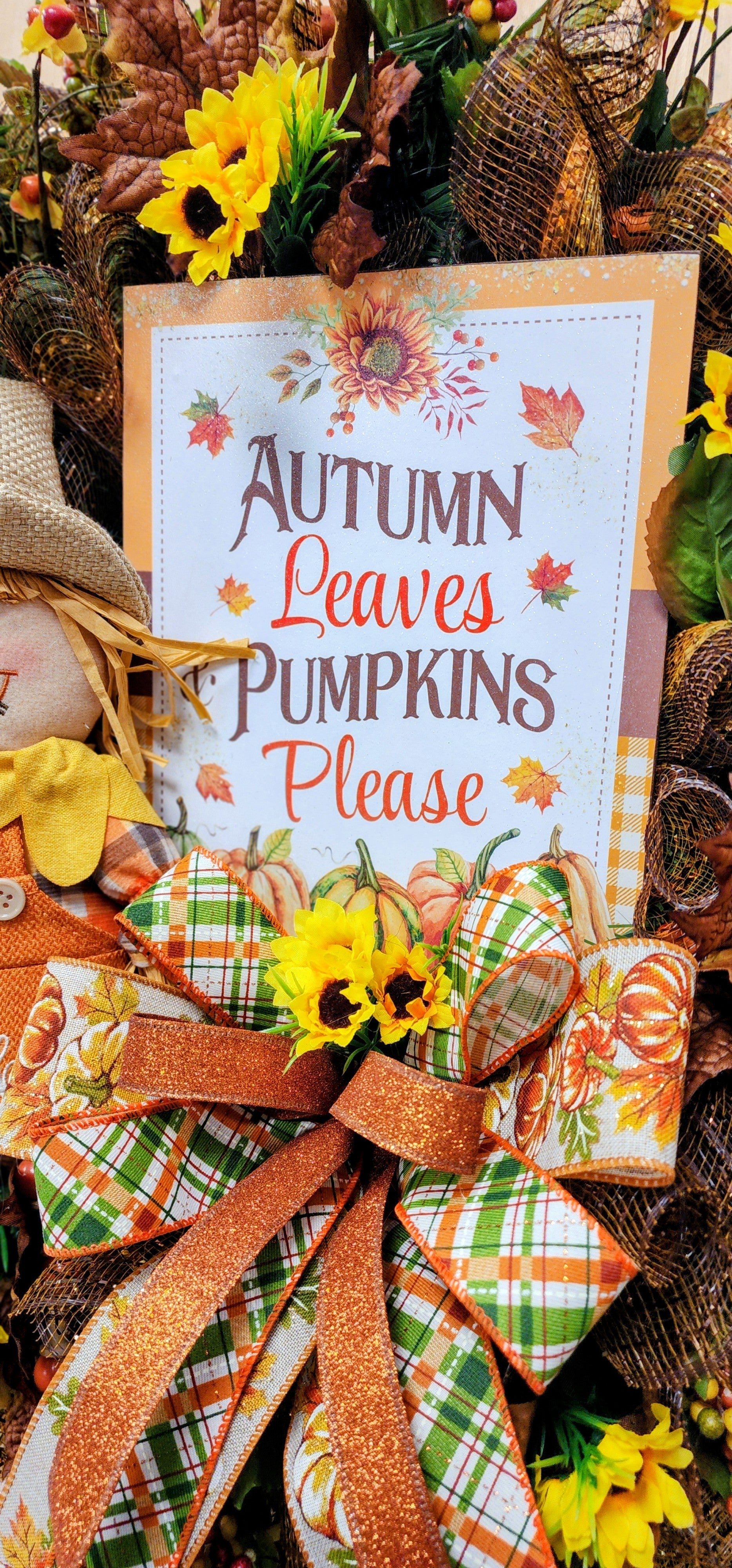 Autumn Pumpkin & Sunflower Wreath