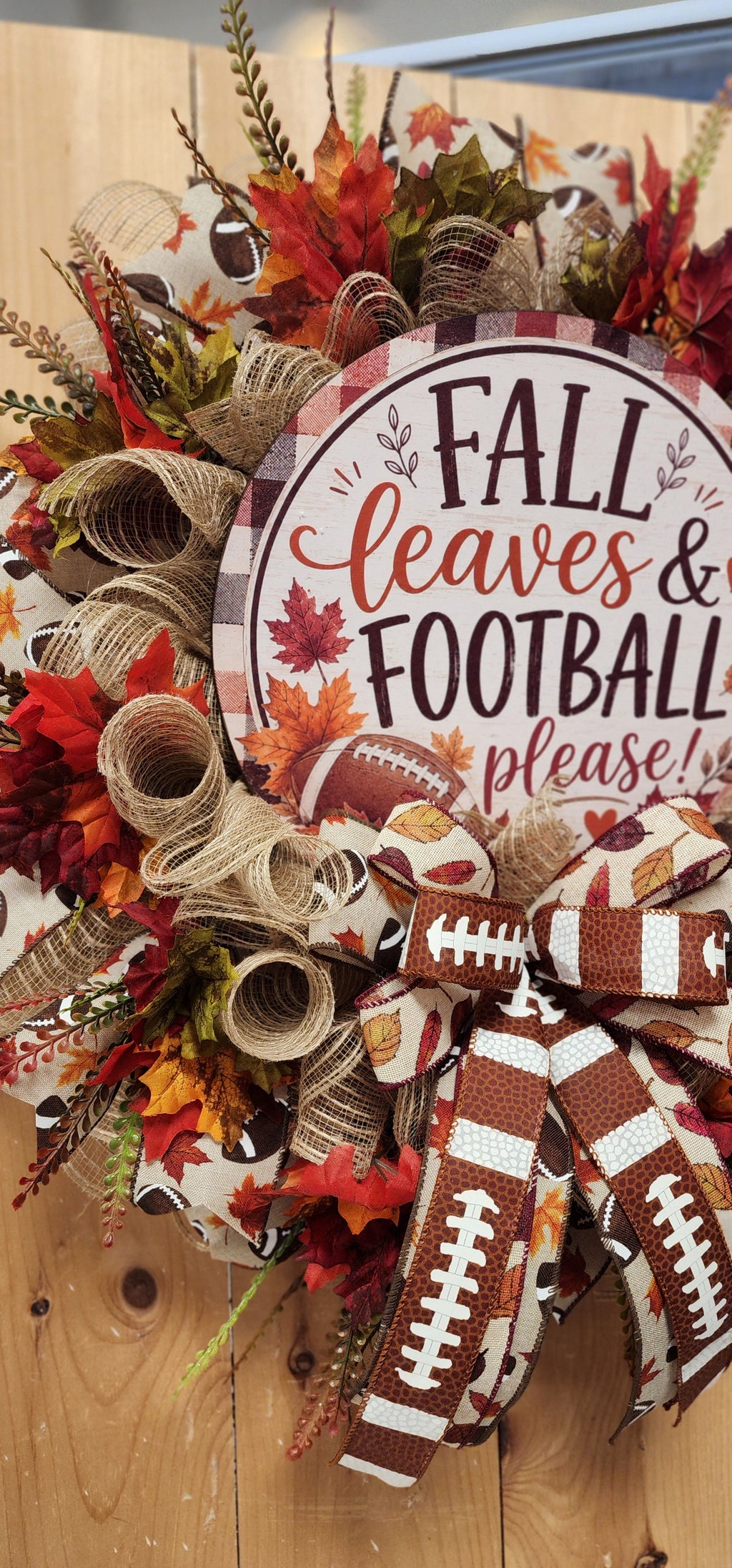 Fall & Football Mesh Wreath