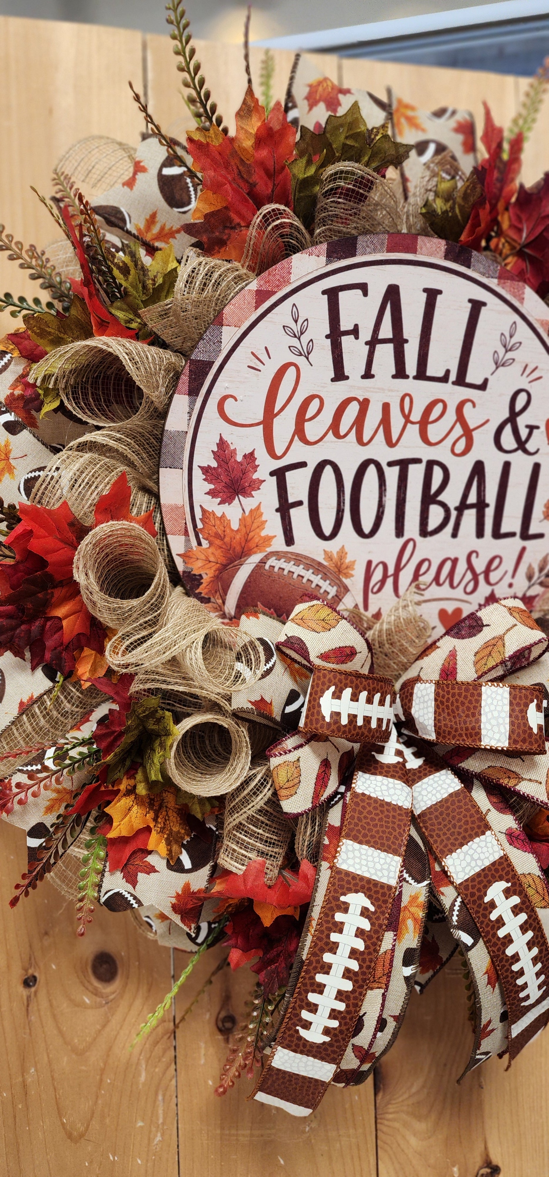 Fall & Football Mesh Wreath