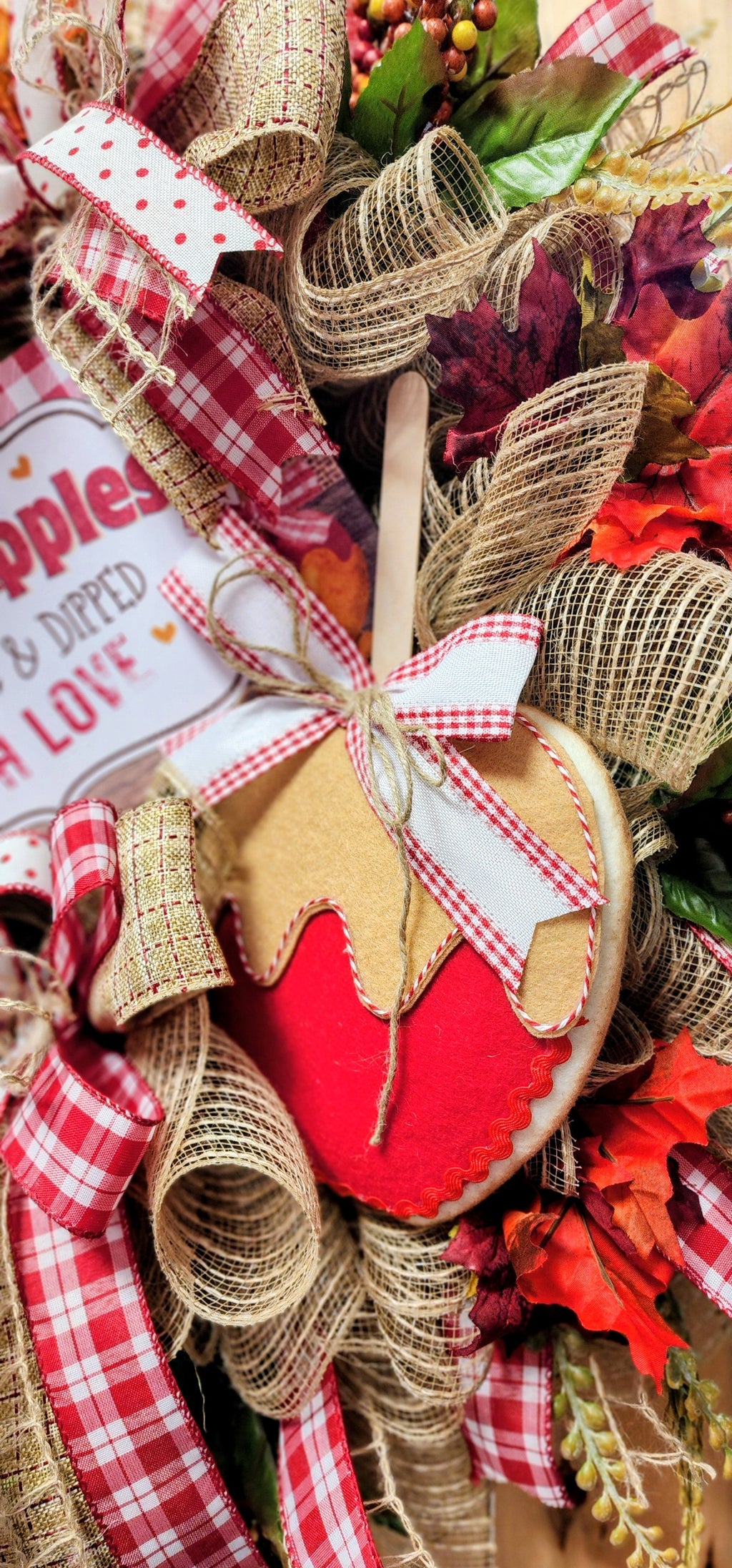Caramel Apple Fall Mesh Wreath