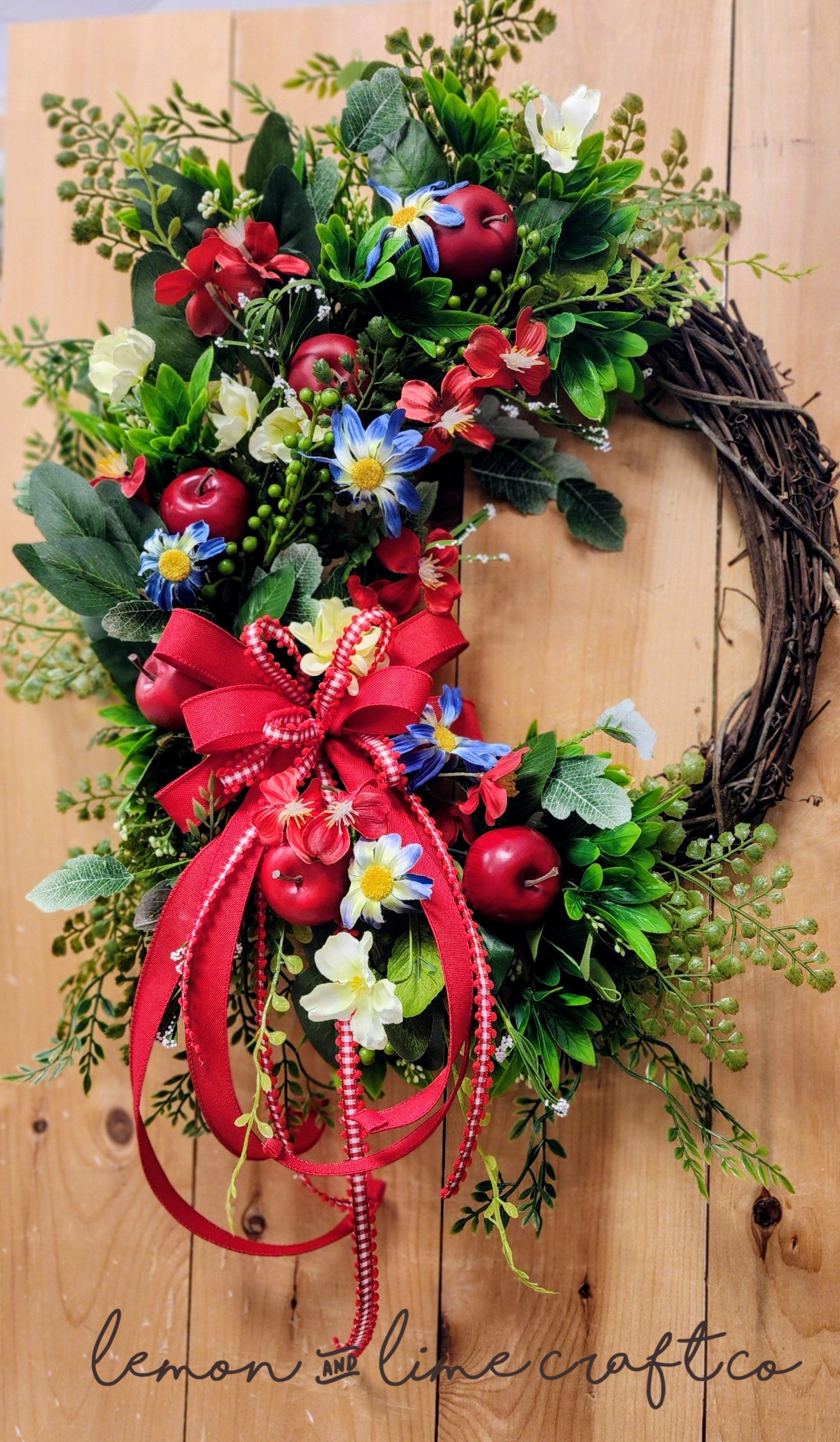 Floral Summer Apple Wreath