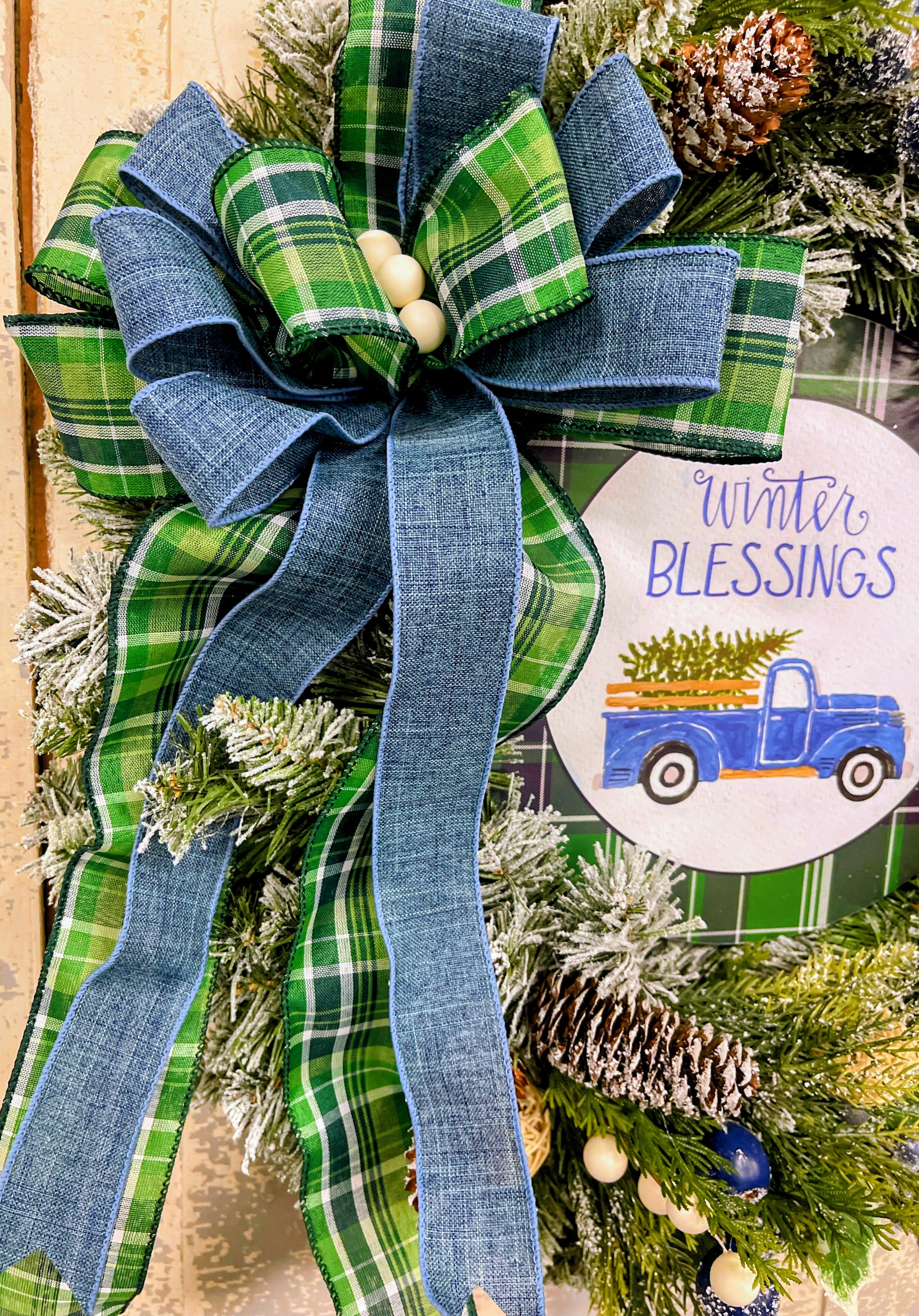 Blue Truck Winter Wreath