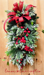 Snowy Berry Winter Pine Swag