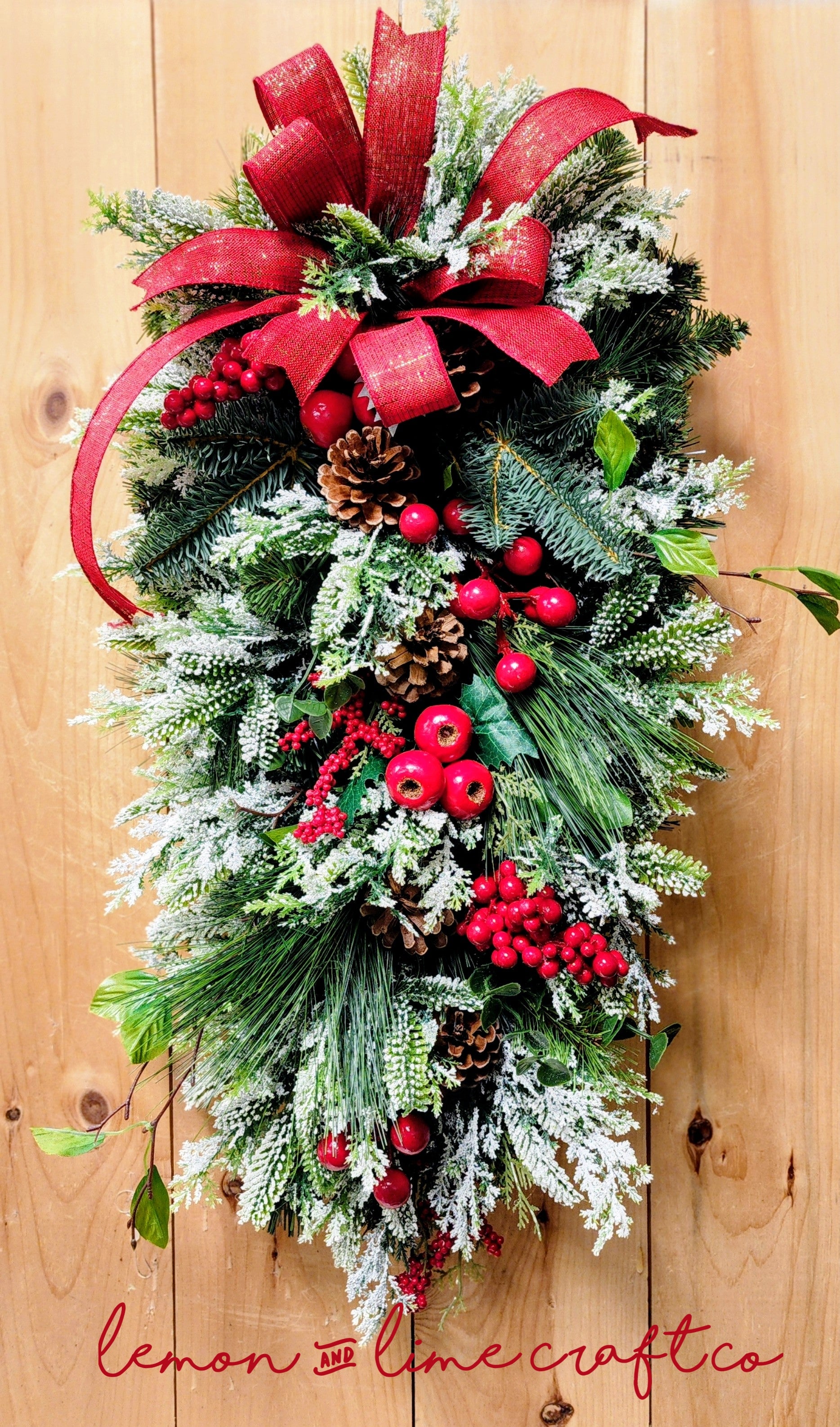 Snowy Berry Winter Pine Swag