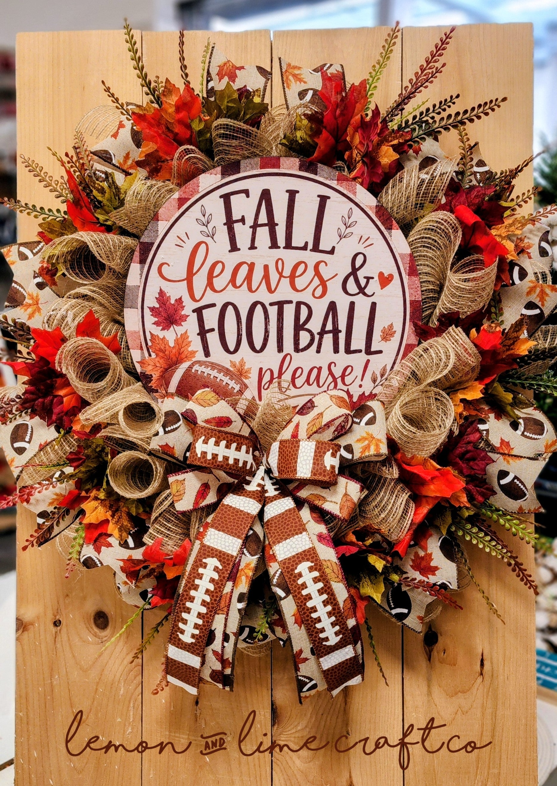 Fall & Football Mesh Wreath