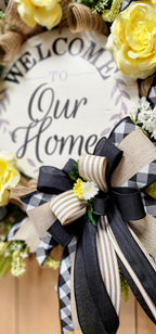 Neutral Yellow Rose Everyday Mesh Wreath