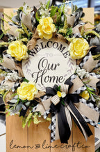 Neutral Yellow Rose Everyday Mesh Wreath