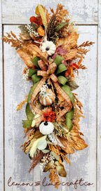 Fall Pumpkin Swag with Bow