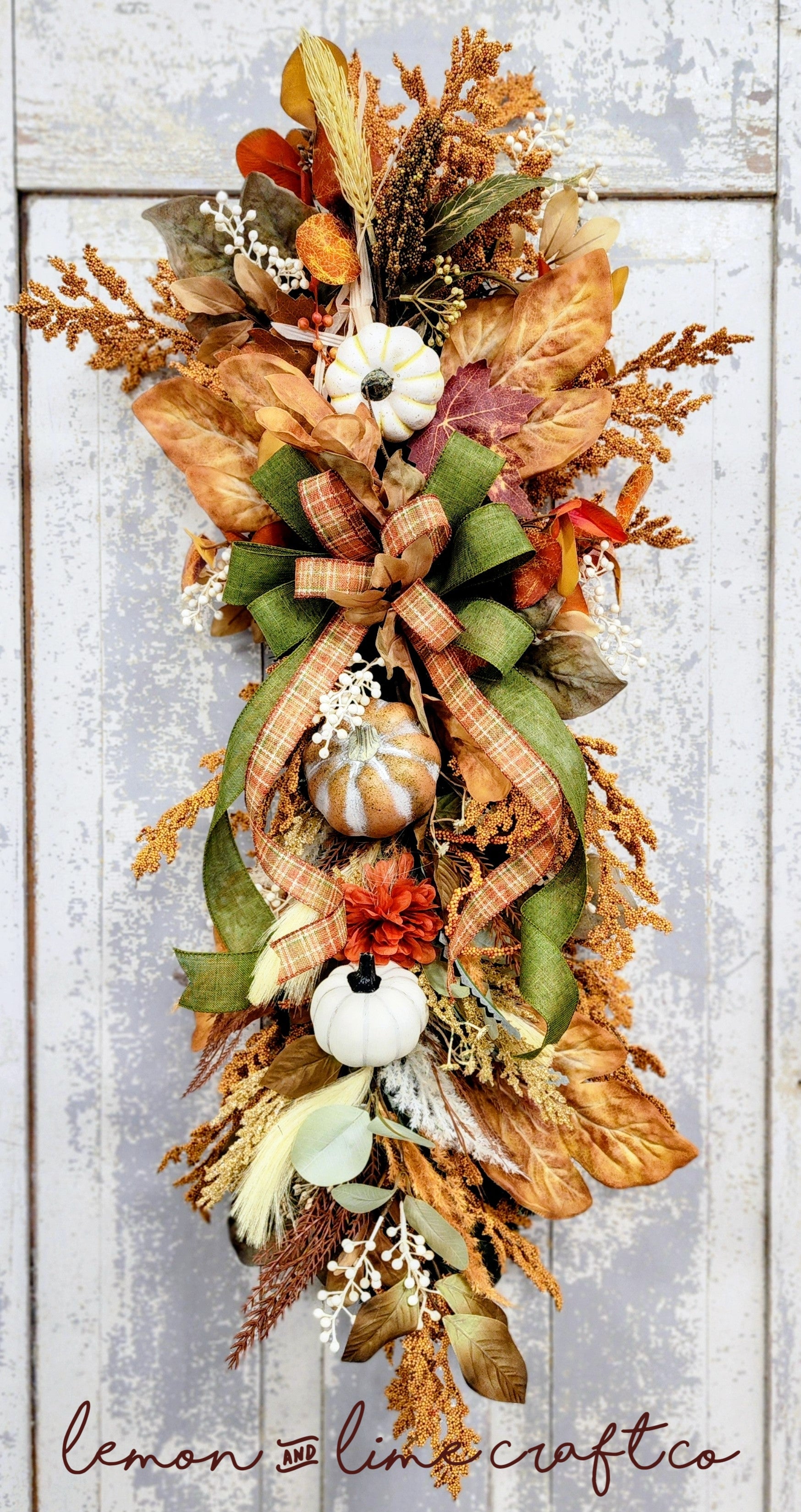 Fall Pumpkin Swag with Bow