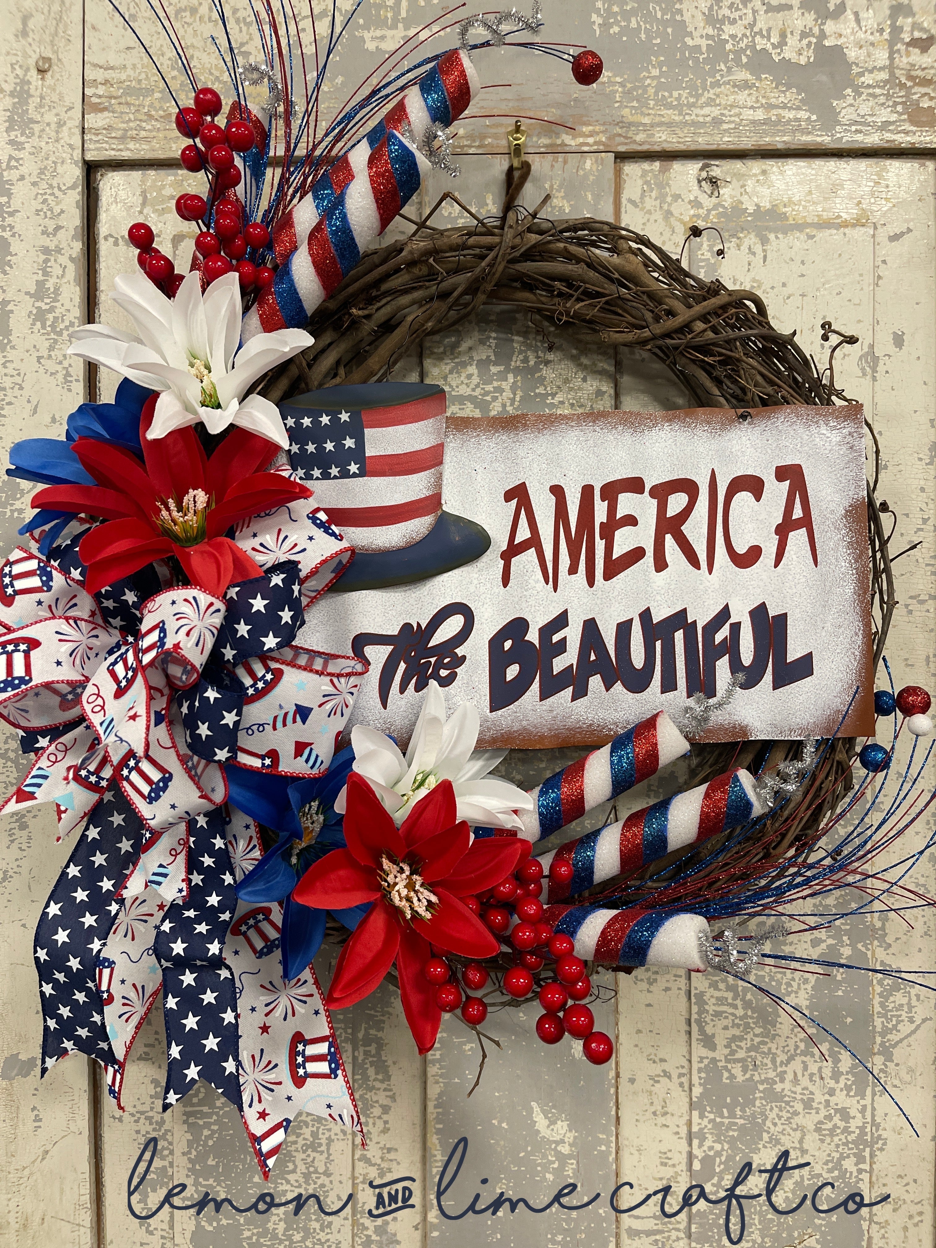 America The Beautiful Patriotic Wreath