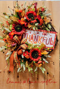 Thankful Fall Floral Grapevine Wreath