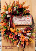Orange and Maroon Fall Floral Grapevine Wreath