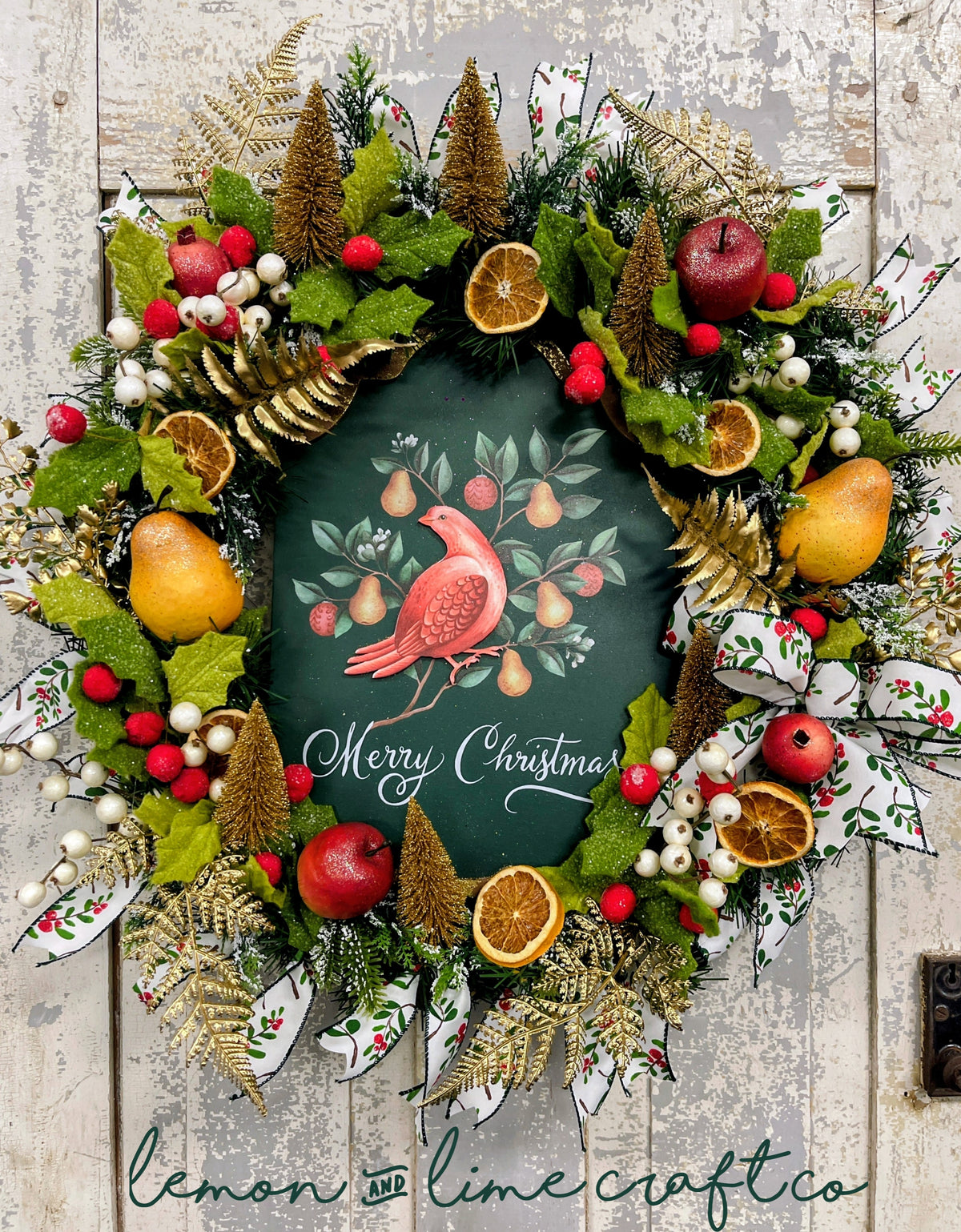 Partridge in Pear Tree Christmas Wreath