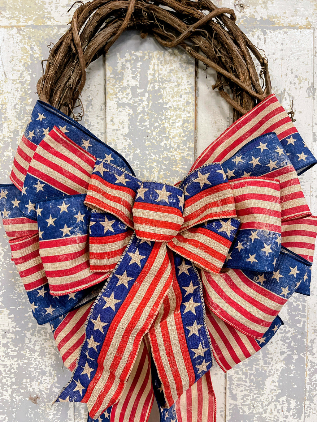 Simple Large Americana Bow Wreath