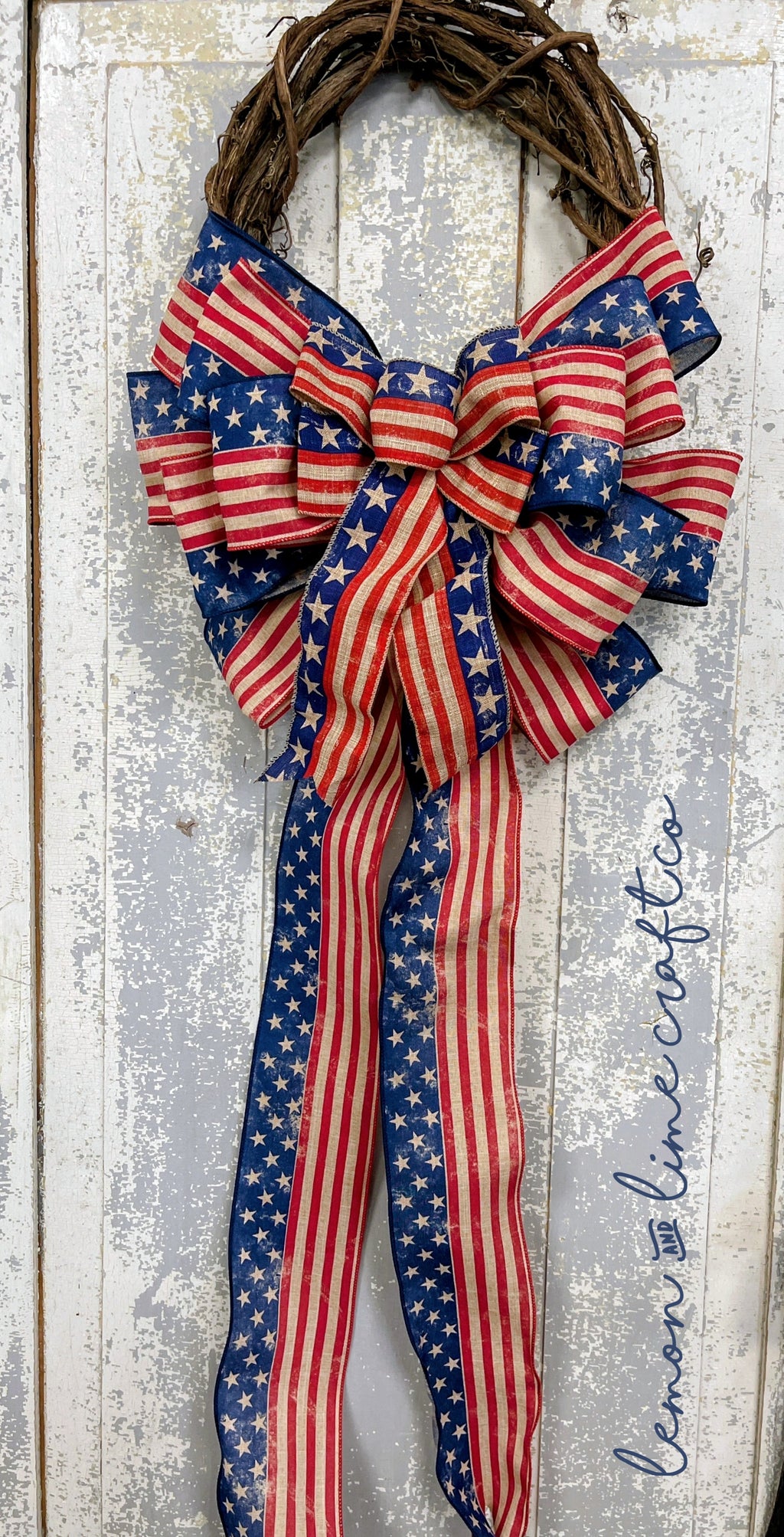Simple Large Americana Bow Wreath