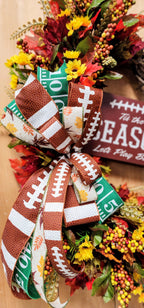 Football Season Fall Grapevine Wreath with Bow