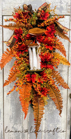 Fall Mushroom Floral Teardrop Spray