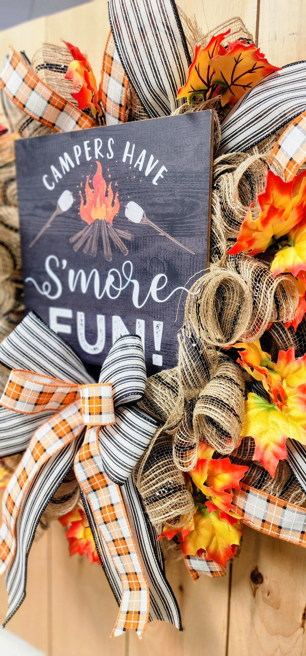 Camping Smore Mesh Wreath
