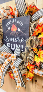 Camping Smore Mesh Wreath