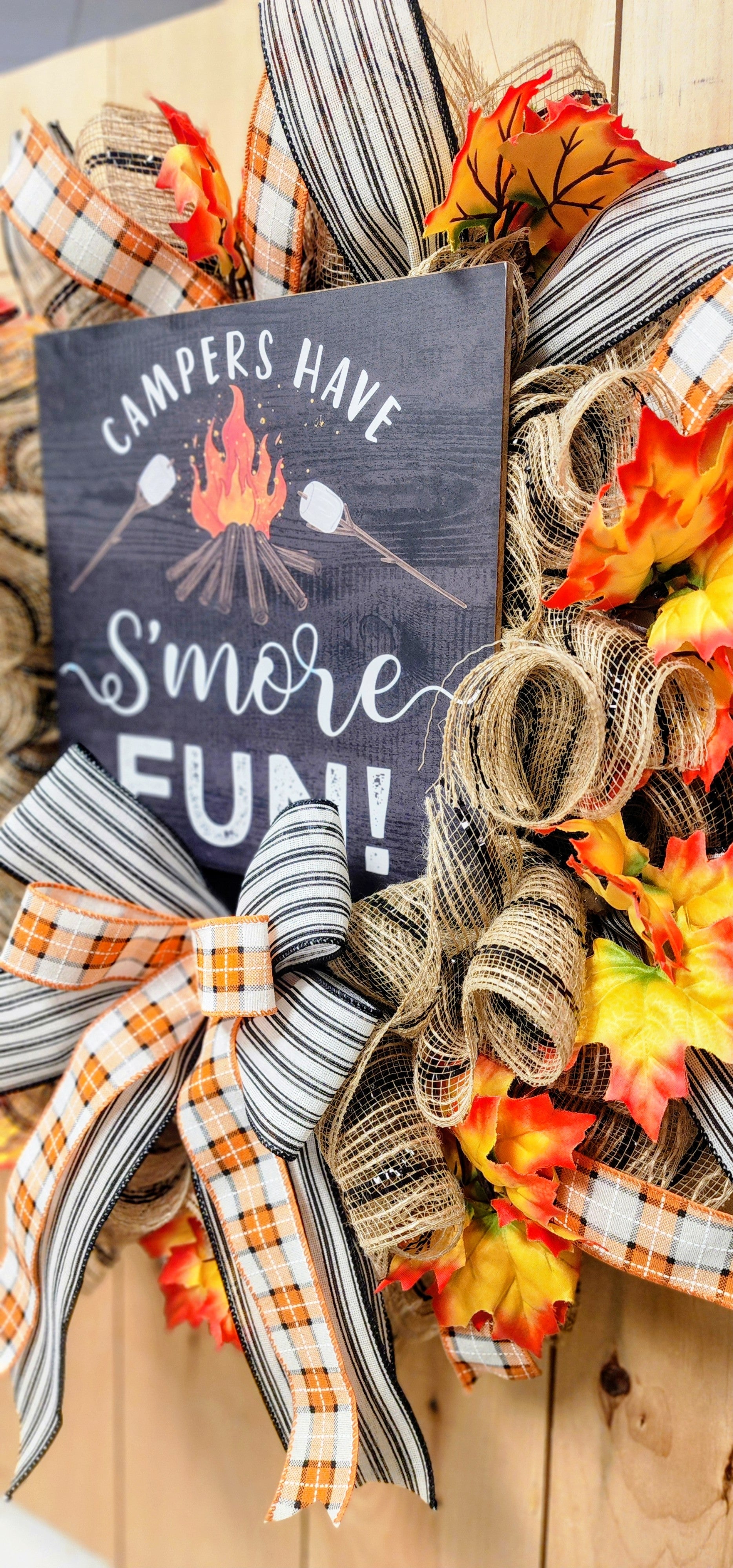 Camping Smore Mesh Wreath