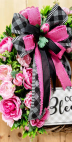 Pink Spring Floral Grapevine Wreath