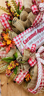 Caramel Apple Fall Mesh Wreath