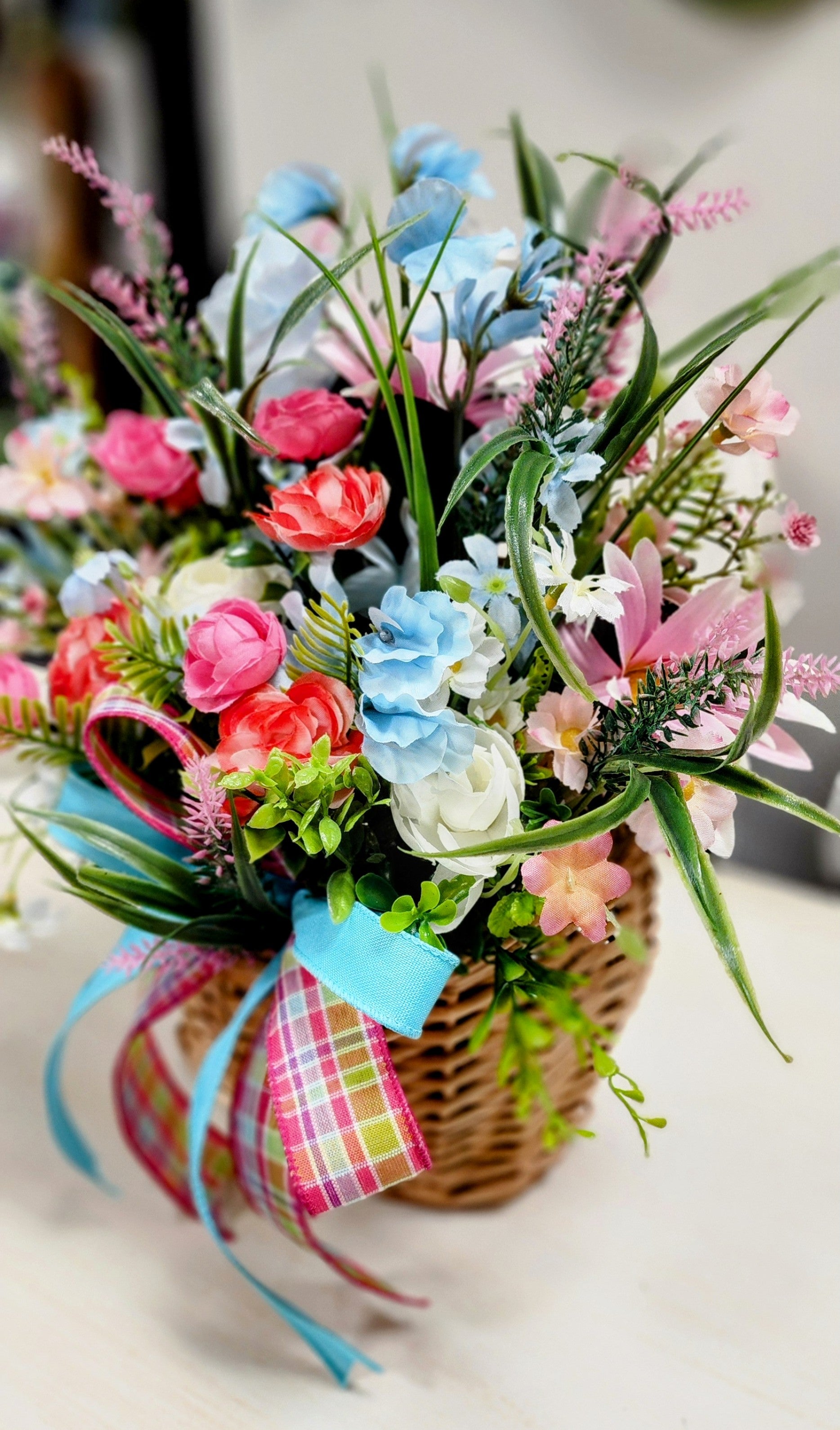 Spring Floral Hanging/Sitter Basket