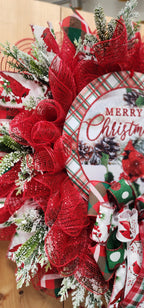 Cardinal Christmas Mesh Wreath