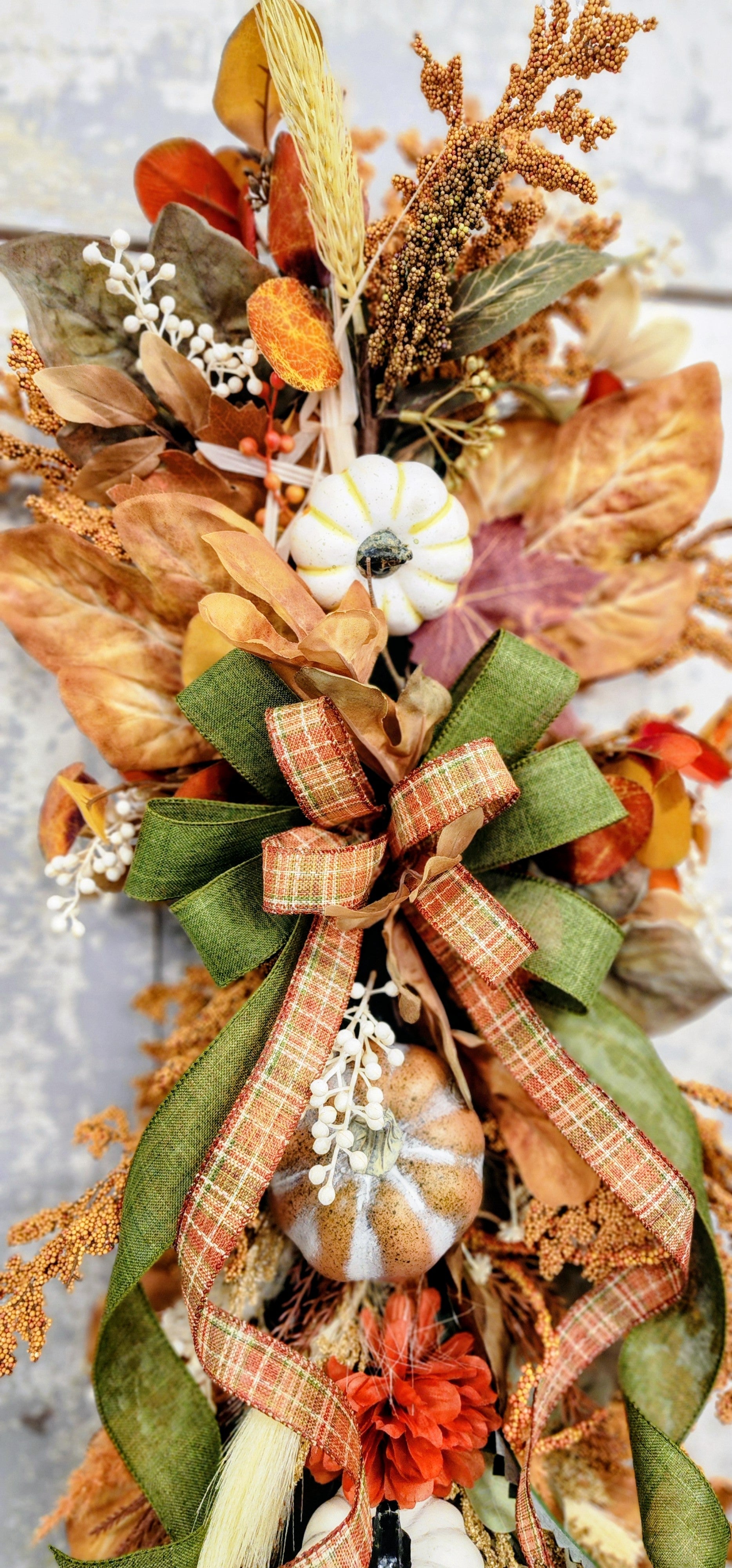 Fall Pumpkin Swag with Bow