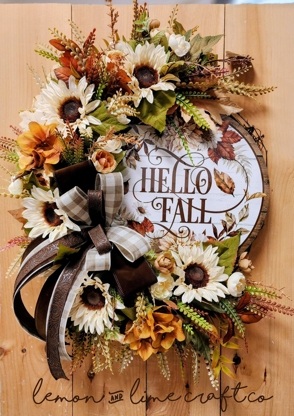 Neutral Fall Floral Grapevine Wreath