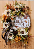 Neutral Fall Floral Grapevine Wreath