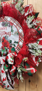 Cardinal Christmas Mesh Wreath