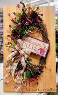 Purple & Burgundy Fall Floral Grapevine Wreath