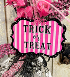 Pink Skeleton Halloween Wreath
