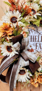 Neutral Fall Floral Grapevine Wreath