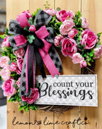 Pink Spring Floral Grapevine Wreath
