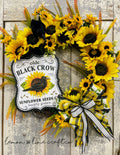 Black Crow Floral Sunflower Wreath
