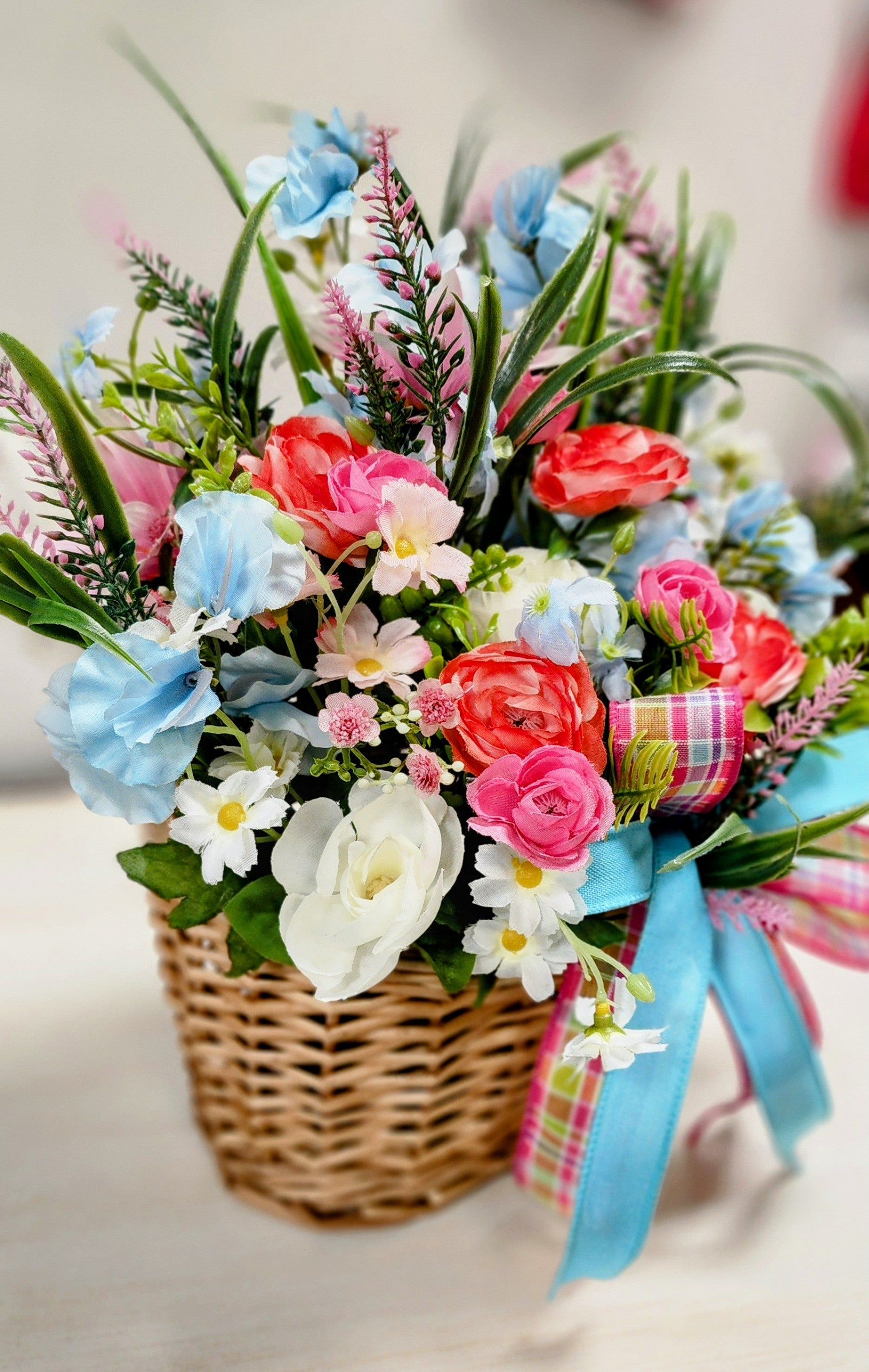 Spring Floral Hanging/Sitter Basket
