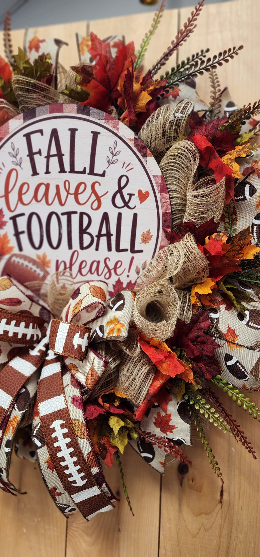 Fall & Football Mesh Wreath