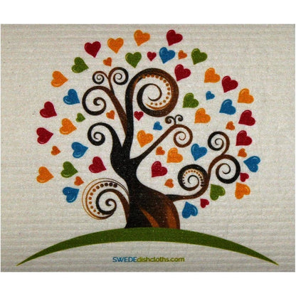 Heart Tree Swedish Dishcloth