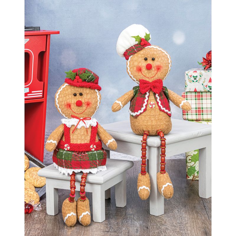 Plaid Gingerbread Button-Leg Sitter