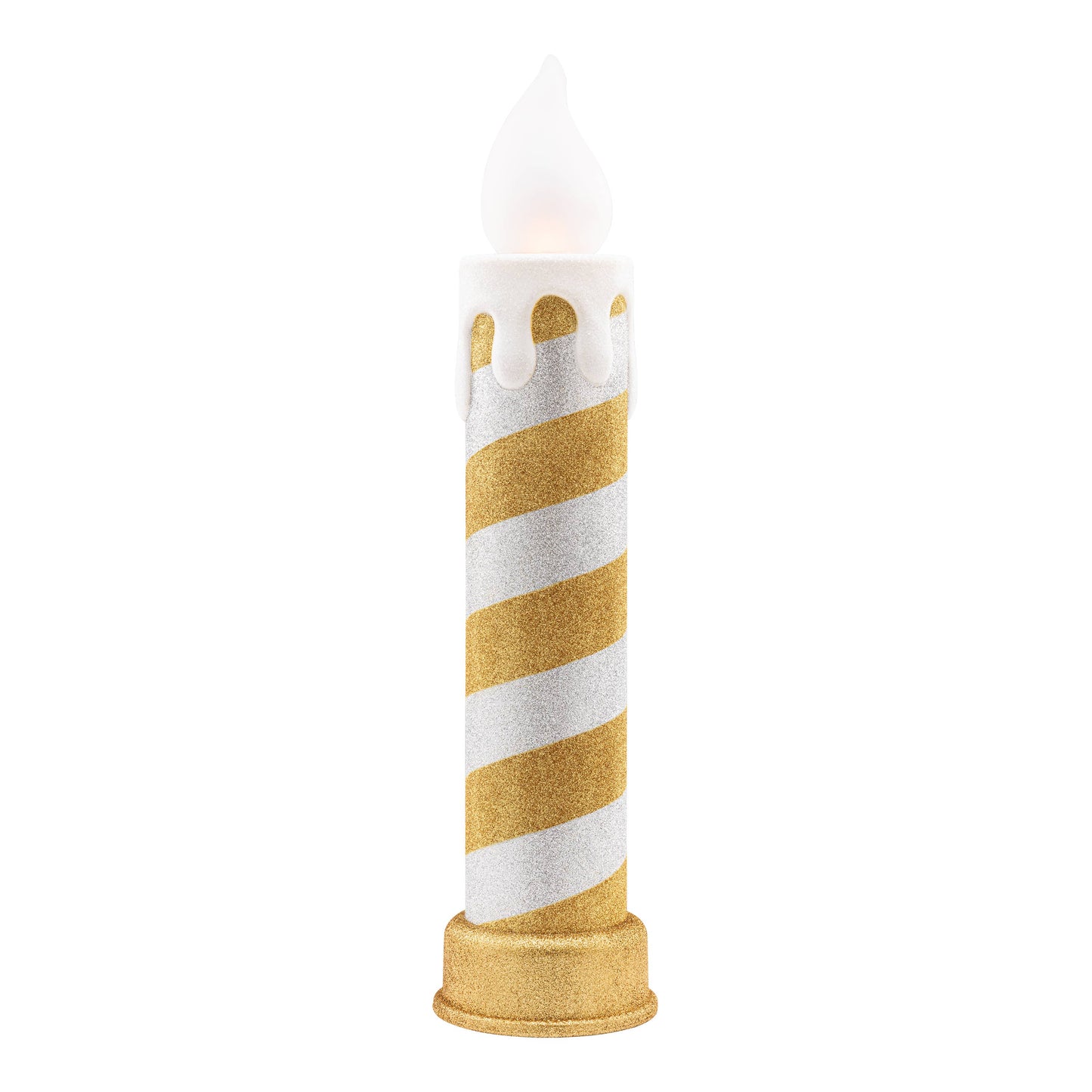 90th Anniversary 24in Blow Mold Candle - Gold/Silver Stripes