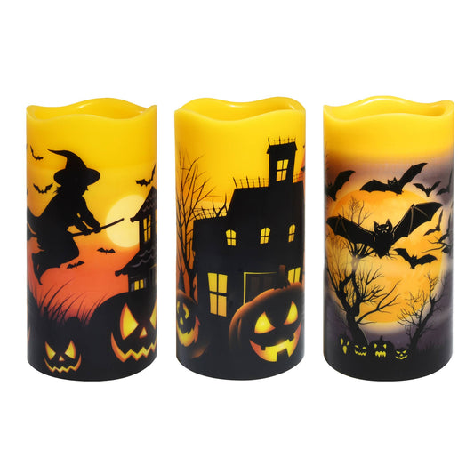 Battery Operated Led Wax Candles, Halloween