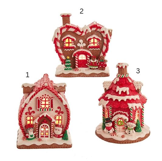 Red and White Gingerbread Houses