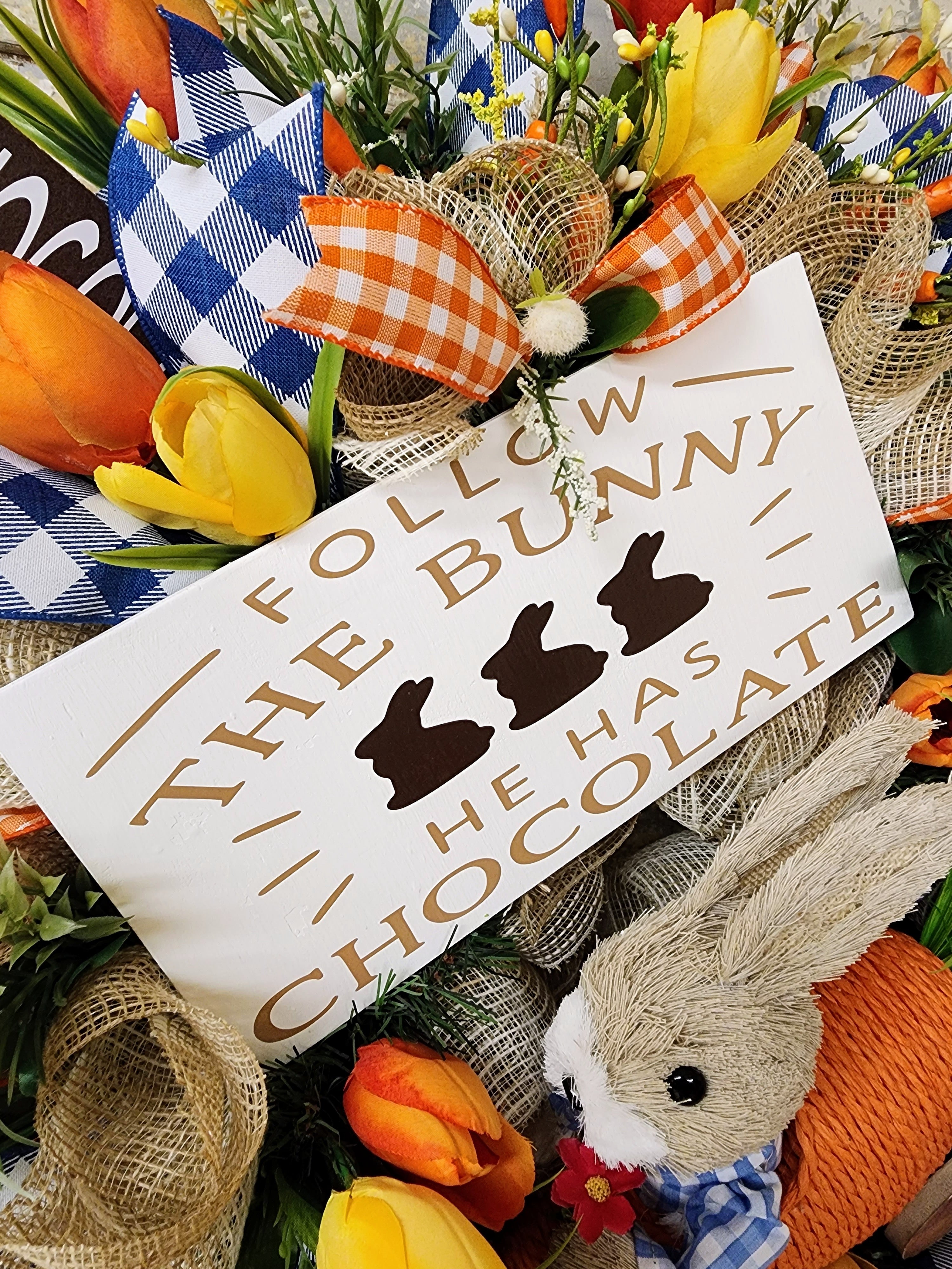 Chocolate Bar Easter Mesh Wreath