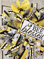 Bee Blessed Mesh Wreath