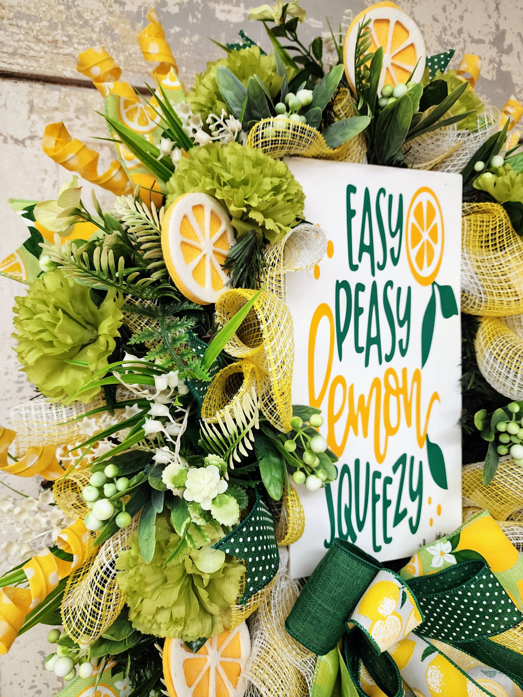 Lemon Slice Summer Mesh Wreath