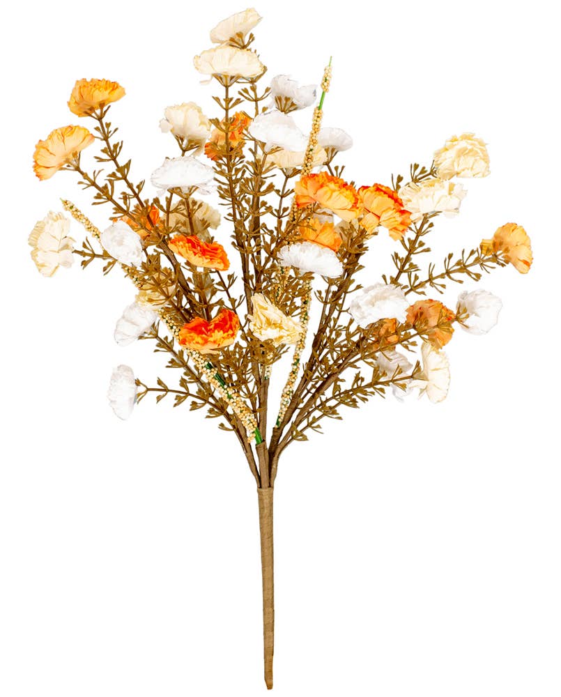 Orange, Cream & White Carnation Pick